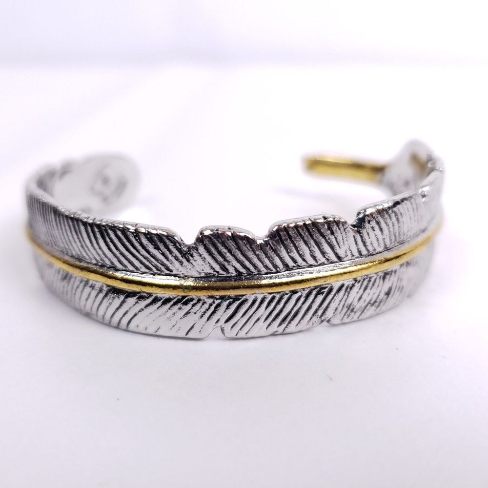 Feather Cuff Bracelet Silver Gold Boho Chic Western Style Medium‎ Large
